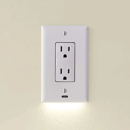 Outlet Cover with Integrated LED Night GuideLight