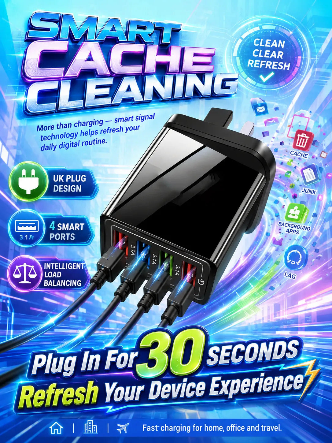 Improve Your Phone's Battery Life⚡4-in-1 Travel Charger🚀 Make your 4-year-old smartphone charge faster than a new one